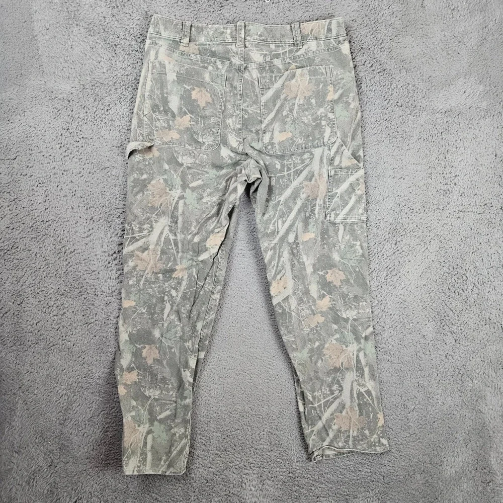 Abercrombie & Fitch Mens Loose Carpenter Pants 34x32 Green Camo